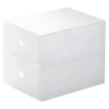 磨砂抽屜式桌面收納系列 抽屜收納 兩層  透明  1個