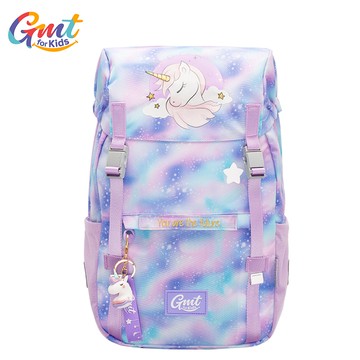 Gmtkids - 耐髒抗菌護脊書包｜成長拉鍊包-甜夢獨角獸｜22L 950g