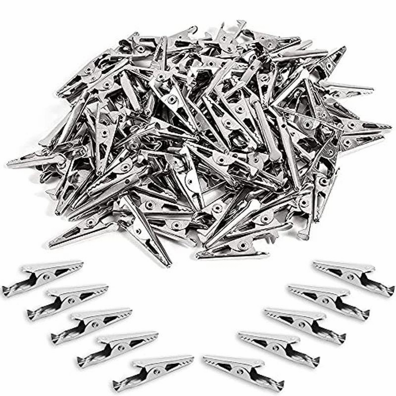 ペイントクリップ （約50個入り） ワニ口クリップ ペインティングクリップ ヘアクリップ メモスタンド 用 クリップ （9*35mm/シルバ  LINEショッピング