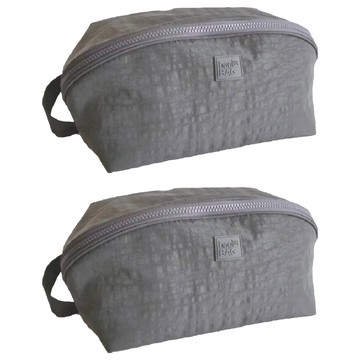 內衣收納包  尼龍可水洗材質  大容量旅行收納好幫手  灰色  2個  25 x 13 x 13cm