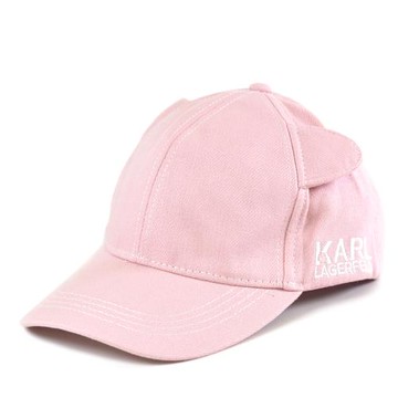 KARL LAGERFELD 貓咪耳朵棒球帽-霧粉
