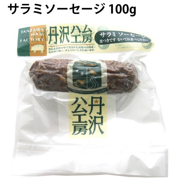 送料込 丹沢ハム工房 無添加 サラミソーセージ　100g 5パック 冷凍