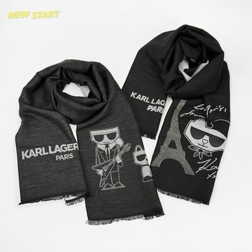 【New START精品服飾-員林】現貨 Karl Lagerfeld 卡爾 老佛爺 圍巾 披肩