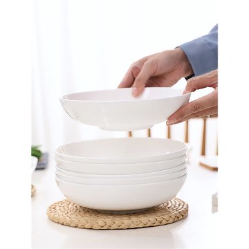 盤子菜盤家用2025新款白色深盤子碟子景德鎮陶瓷湯盤骨瓷餐盤深盤