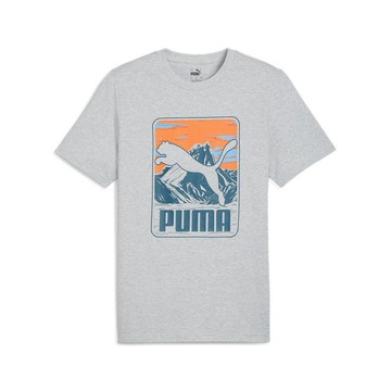 【PUMA】基本系列山巒跳豹圖樣短袖T恤  灰色 男性 歐規 62791104_男性_62791104_歐規｜官方直營