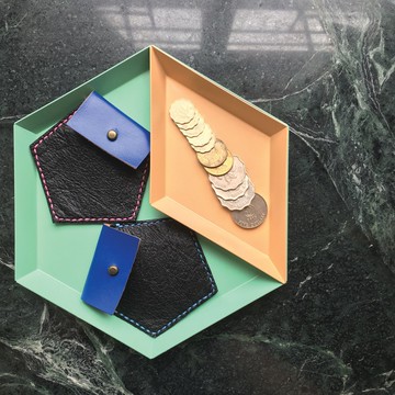 節日送禮 玩味五角形皮革零錢包