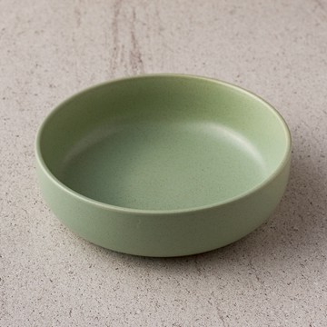 WAGA 簡約淡雅 19.5cm 陶瓷深盤｜嫩綠｜單品