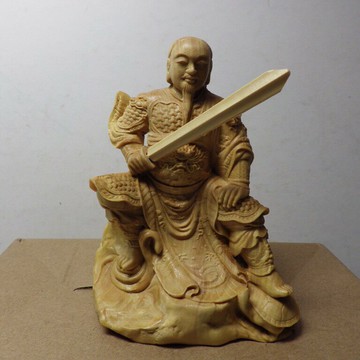 黃楊木玄天上帝佛像10公分