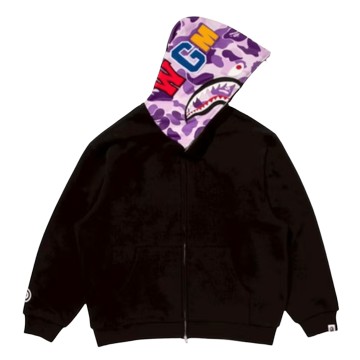 BAPE TAIPEI 19TH ANNIVERSARY FULL ZIP SHARK HOODIE BLACK MULTICOLOR