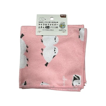 日本 長尾山雀超細纖維廚房抹布-粉 約30x30cm (JN3530)