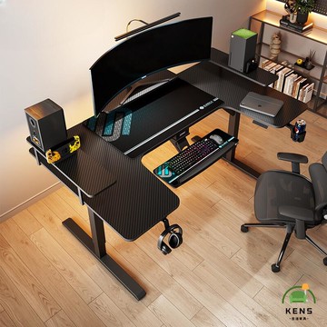 免運/附發票 智能電動升降桌 雙電機升降桌 家用臺式電腦桌 電競桌 辦公桌 桌子 遊戲桌 異形轉角桌 帶鍵盤托升降桌工廠現貨直銷 售後保障 全館免運 店長推薦 6k16
