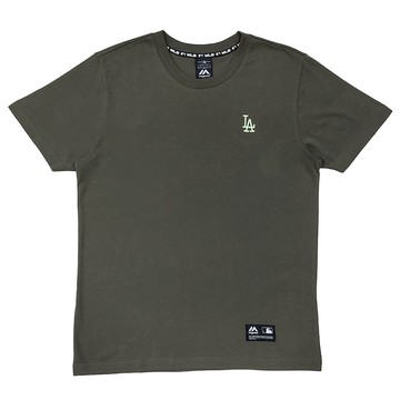 Majestic-道奇隊小LOGO電繡經典短T(墨綠)