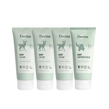 【Derma】寶寶護理四入組(護膚霜100ml*3+萬用膏100ml)
