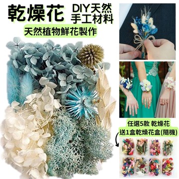 【A-ONE】永生乾燥花 浮游花 蠟燭用 花藝材料包 拍照道具 花材 乾花 卡片裝飾 居家裝飾B07 柔藍一水_廠商直送