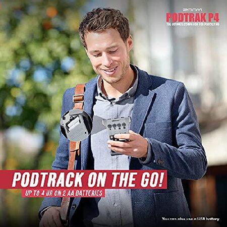 Zoom PodTrak P4 Portable Multitrack Podcast Recorder, Audio Interface w  Mic Inputs, Headphone Outputs   64GB SD, X Dynamic Microphone, 2X Samso