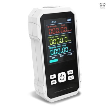 電磁輻射檢測儀 多功能高頻輻射檢測儀 電場強度/磁場強度/射頻強度檢測 三色當前環境輻射等級顯示 平均值/峰值切換 帶鎖