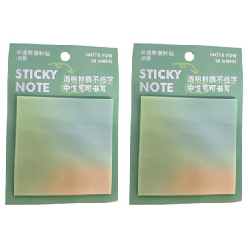 德德小品集 透明 便利貼 2本 Set 超強黏性 書寫容易 防水材質 重複使用 一本50張  #85585 剎那  1組