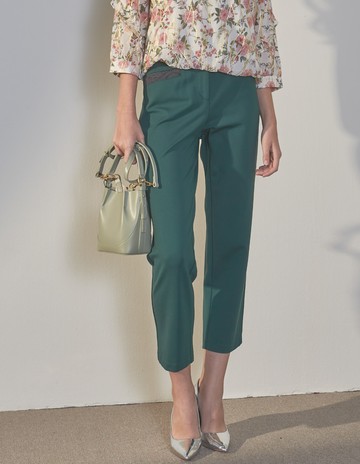 ★【喜芝梅】率性拼接型拉鏈口袋設計長褲(兩色；M-3L) 223050841