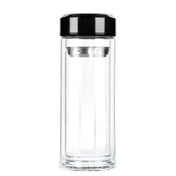 水杯雙層便攜車載過濾耐熱茶杯男女大容量辦公杯子茶杯玻璃杯