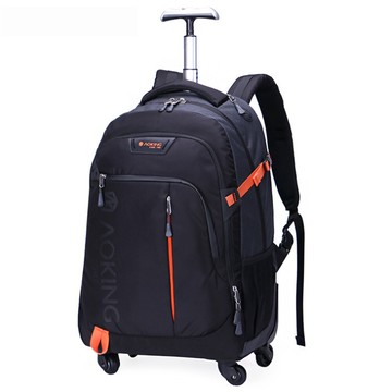 push!旅遊休閒用品拉桿雙肩背包電腦包大容量輕型拉桿包20l萬向輪u57-1小號黑色