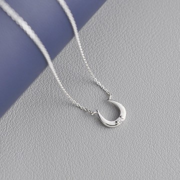 馬蹄鐵項鍊 925純銀 CZ石