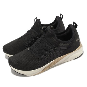 PUMA 慢跑鞋 Softride Sophia 2 Wns 女鞋 黑 金 襪套式 緩震 運動鞋 377903-01