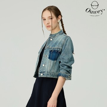 OUWEY歐薇 復古水洗短版牛仔外套(藍；S-L)