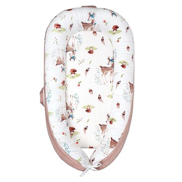 Vanibaby 嬰兒床中床 高密度床墊 支撐好 床圍高度達10cm 安全隱形拉鏈 重量1100g 可拆卸機洗烘乾  82 x 47 x 10cm  溫馨小鹿