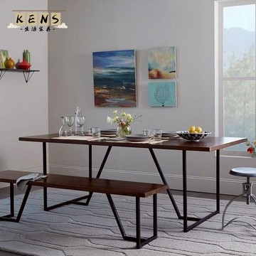 免運 北歐LOFT鐵藝餐桌全實木設計 書桌 美式風格 會議桌  長桌  辦公桌 寫字臺 工廠直銷 辦公桌 會議桌 長桌 實木長條桌 全館折扣 售後保障 特惠/店長推薦k5318