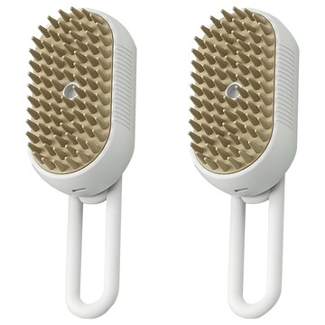 智能電動蒸氣寵物按摩梳除毛刷  白色  2個