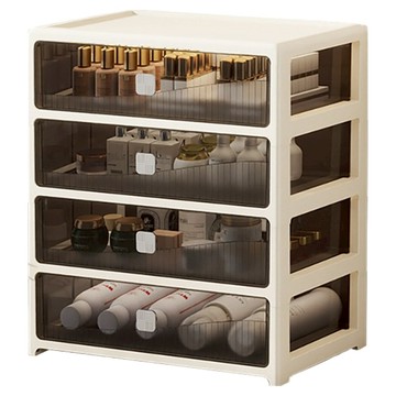 小麥購物 奶油風文件A4整理盒 L1438 34 x 24 x 40cm  奶白色  4層