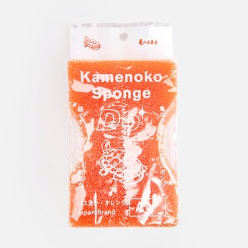 龜之子束子銀離子抗菌腰部凹槽浴室用清潔海綿 橘