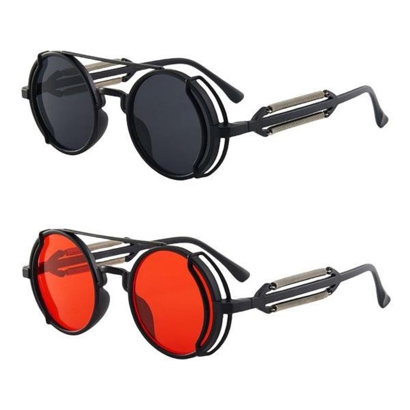 2ペアレトロラウンドサングラスアウトドアスポーツドライビングコスプレメンズメガネ 通販 Lineポイント最大0 5 Get Lineショッピング