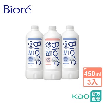 【Bioré】高彈潤沐浴慕絲 補充瓶450mlx3入 (2款任選) │花王旗艦館