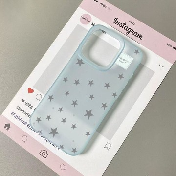 ✨iphone手機殼✨灰色星星適用蘋果17/16Promax手機殼15/14/13膚感磨砂12/11Pro/x