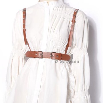 2022新帥氣歐美系百搭女士外穿吊帶外套裝飾腰帶時尚束腰英倫背帶