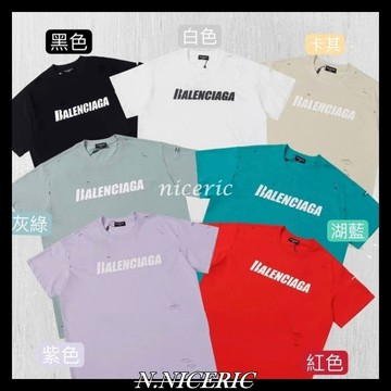 【NICE歐美日韓代購】新款BALENCIAGA巴黎世家DESTROYED 裂紋 破壞設計 短袖 T桖 裂紋短袖