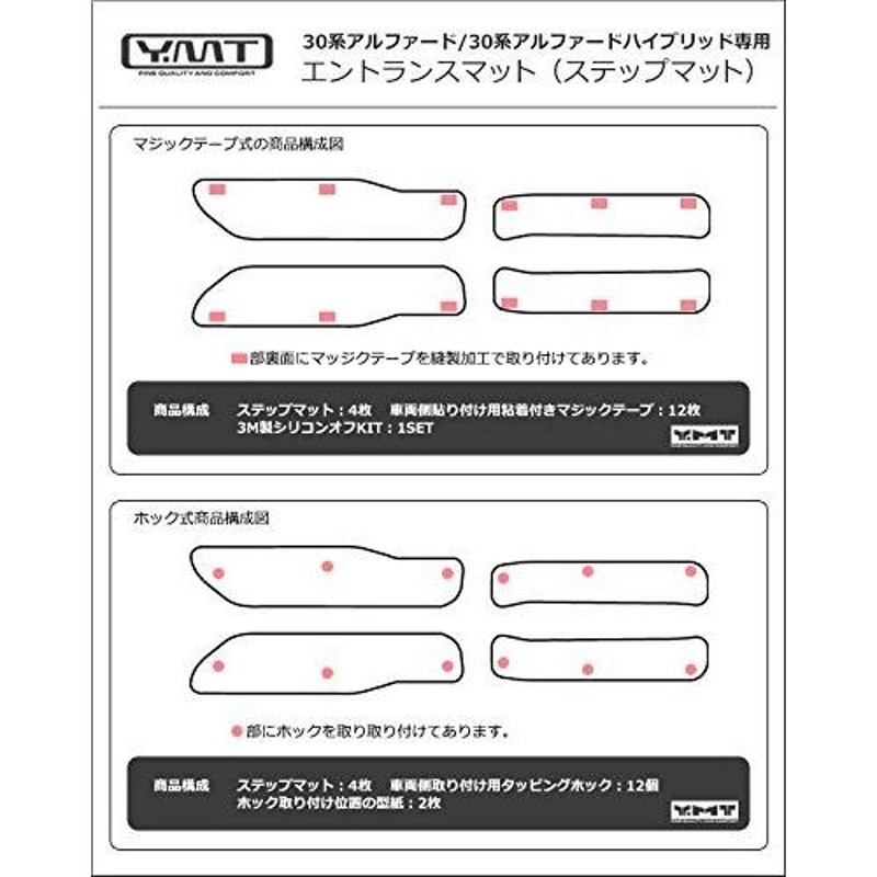 YMT 30系アルファード ガソリン車 ステップマット(固定:ホック) ループ