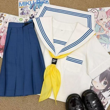 隱藏爆款💎 日系JK制服套裝 水手服 學院風 海軍領 白藍三本 基礎款 女學生 穿搭