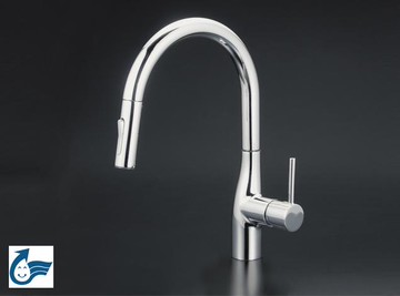 【點數10%回饋】【日本進口，三年保固】KM6061EC-5 廚房伸縮鵝頸混合龍頭 抽拉式 伸縮式 水龍頭