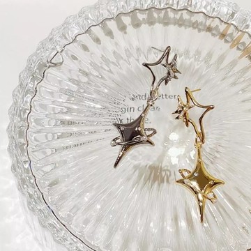 1KM 中毒寂寞•鏤空雙重星軌耳環-2色