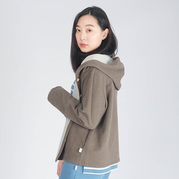 UMORFIL膠原蛋白毛呢外套/居家服-麻花啡