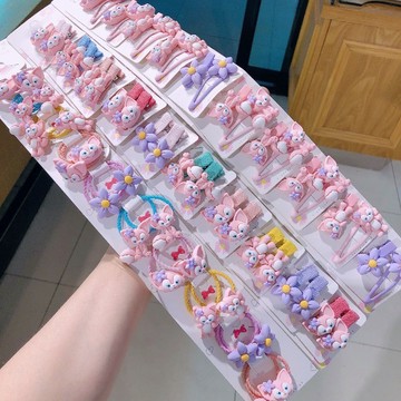 可愛貝兒髮夾髮圈 卡通小狐狸掰掰夾 女童劉海夾頭飾 少女腸圈可愛髮飾品 女孩劉海側邊夾 兒童發繩 labubu髮夾