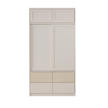 直人木業-MIREN柔霧奶油風四抽滑門高被櫥衣櫃120公分