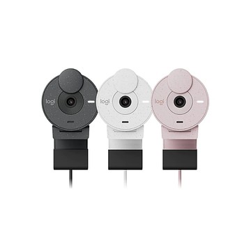 Logitech 羅技 Brio 300 網路攝影機 公司貨 石墨黑/珍珠白/玫瑰粉