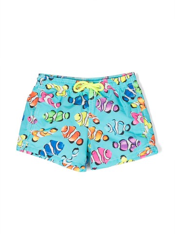 MC2 Saint Barth Kids - fish-print swim shorts - kids - Recycled Polyester/Polyamide/Elastane - 10 yrs - Blue