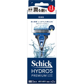 【Schick舒適牌】水次元5 PREMIUM 刮鬍刀 (刀把1入+刀片2入)