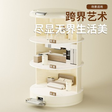 金屬圓形雙開垃圾桶腳踏式垃圾桶家用高階感衛生間廁所帶蓋垃圾筒