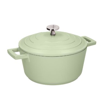 《MasterClass》不沾鑄鋁雙耳湯鍋(薄荷綠20cm)