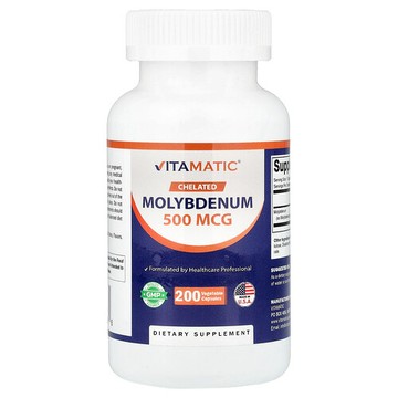 Vitamatic, Chelated Molybdenum, 500 mcg, 200 Vegetable Capsules